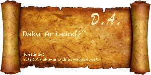 Daku Ariadné névjegykártya